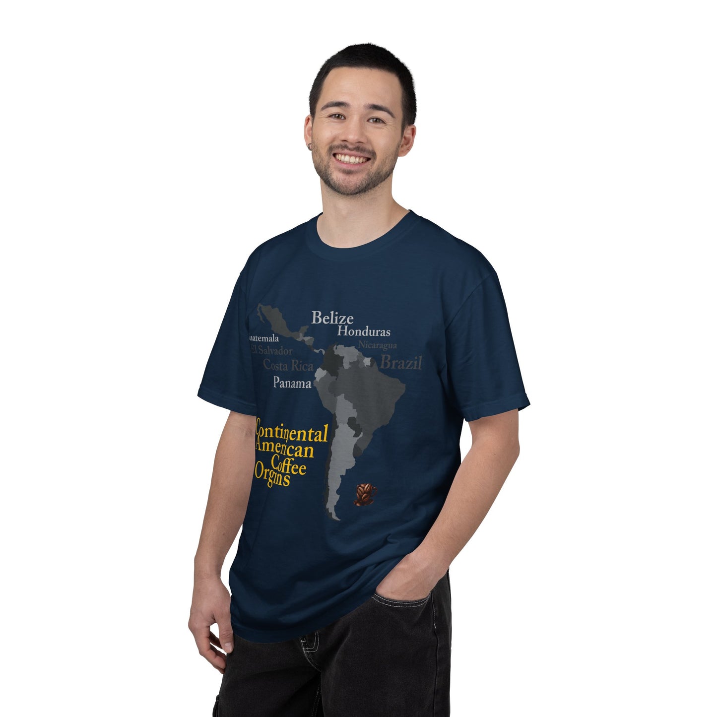 Coffee Origins Map T-Shirt — Continental American Coffee Regions