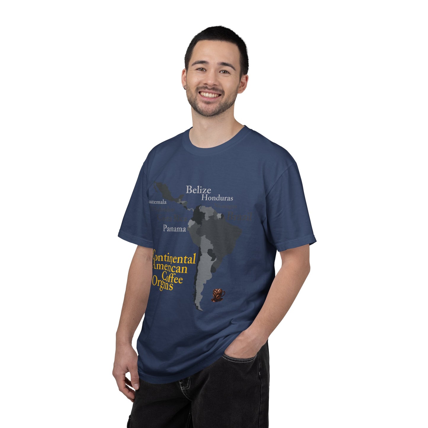 Coffee Origins Map T-Shirt — Continental American Coffee Regions