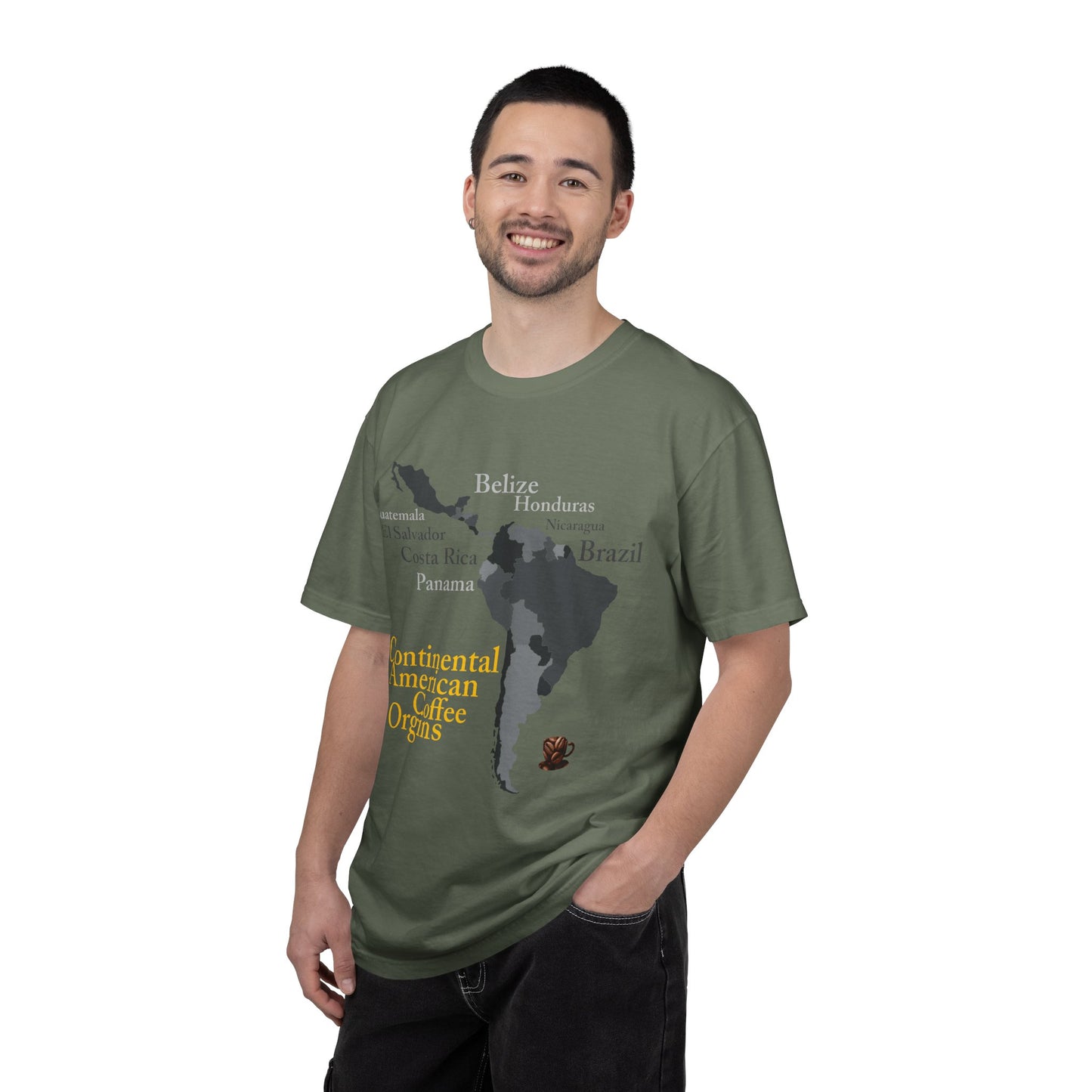 Coffee Origins Map T-Shirt — Continental American Coffee Regions