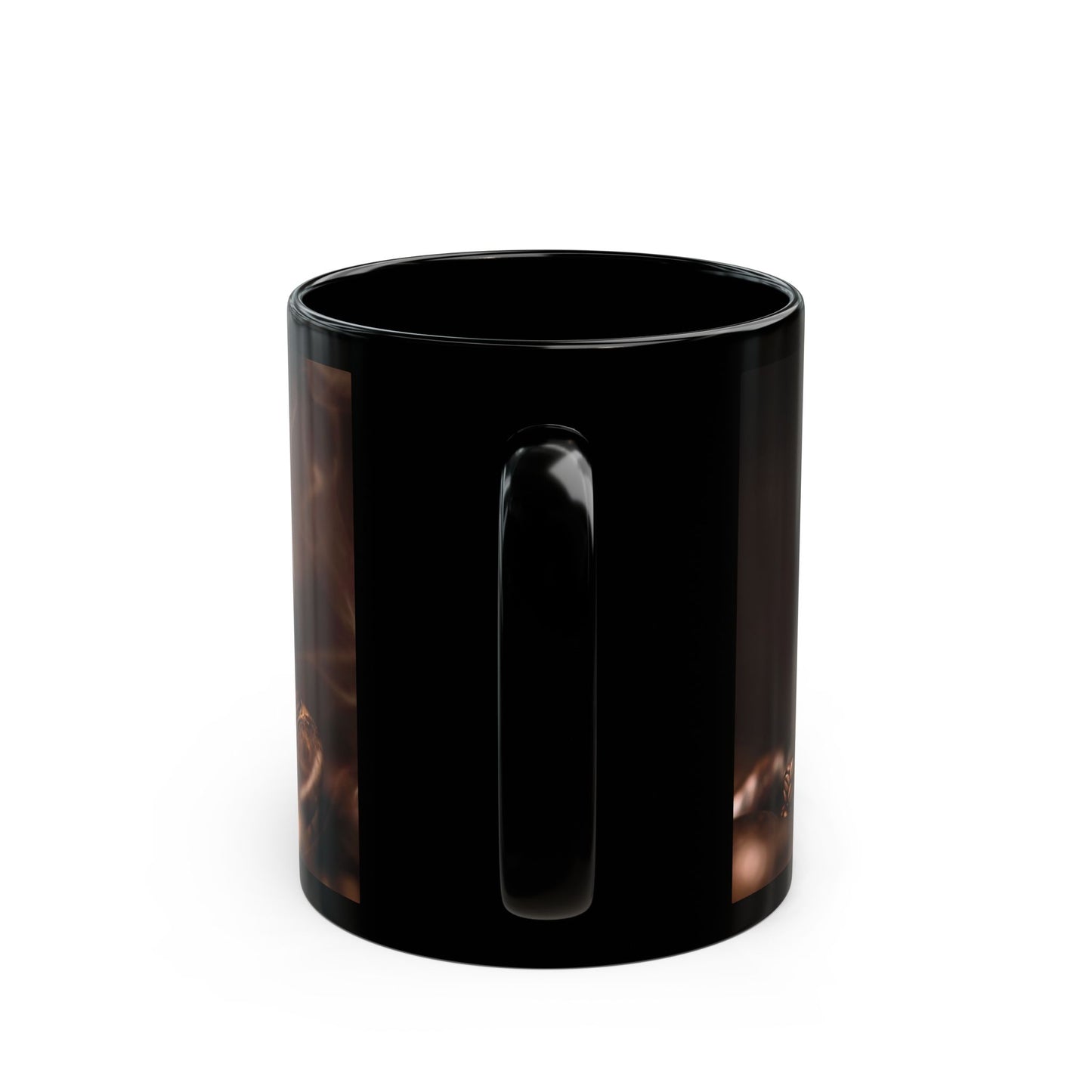 Coffee Beans Black Mug — Steaming Roasted Coffee Ceramic Cup (11oz/15oz)
