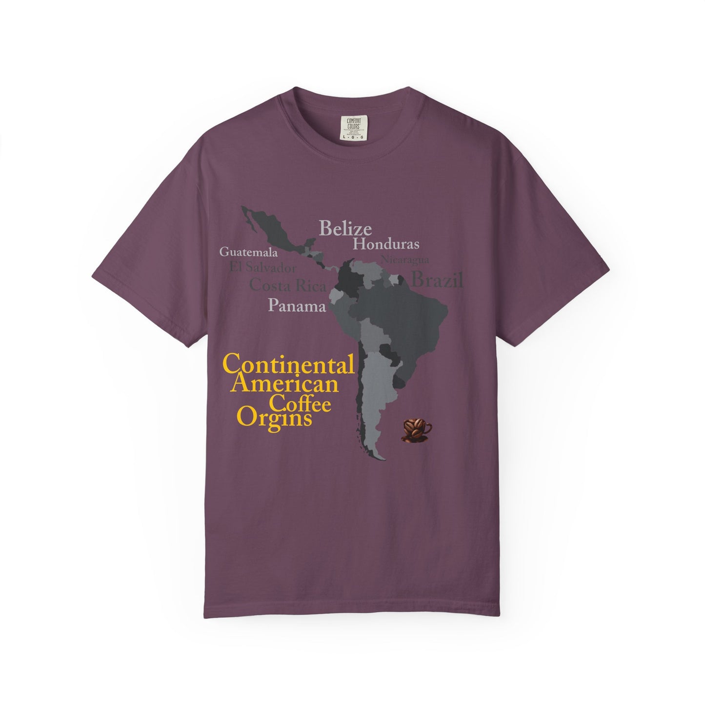 Coffee Origins Map T-Shirt — Continental American Coffee Regions