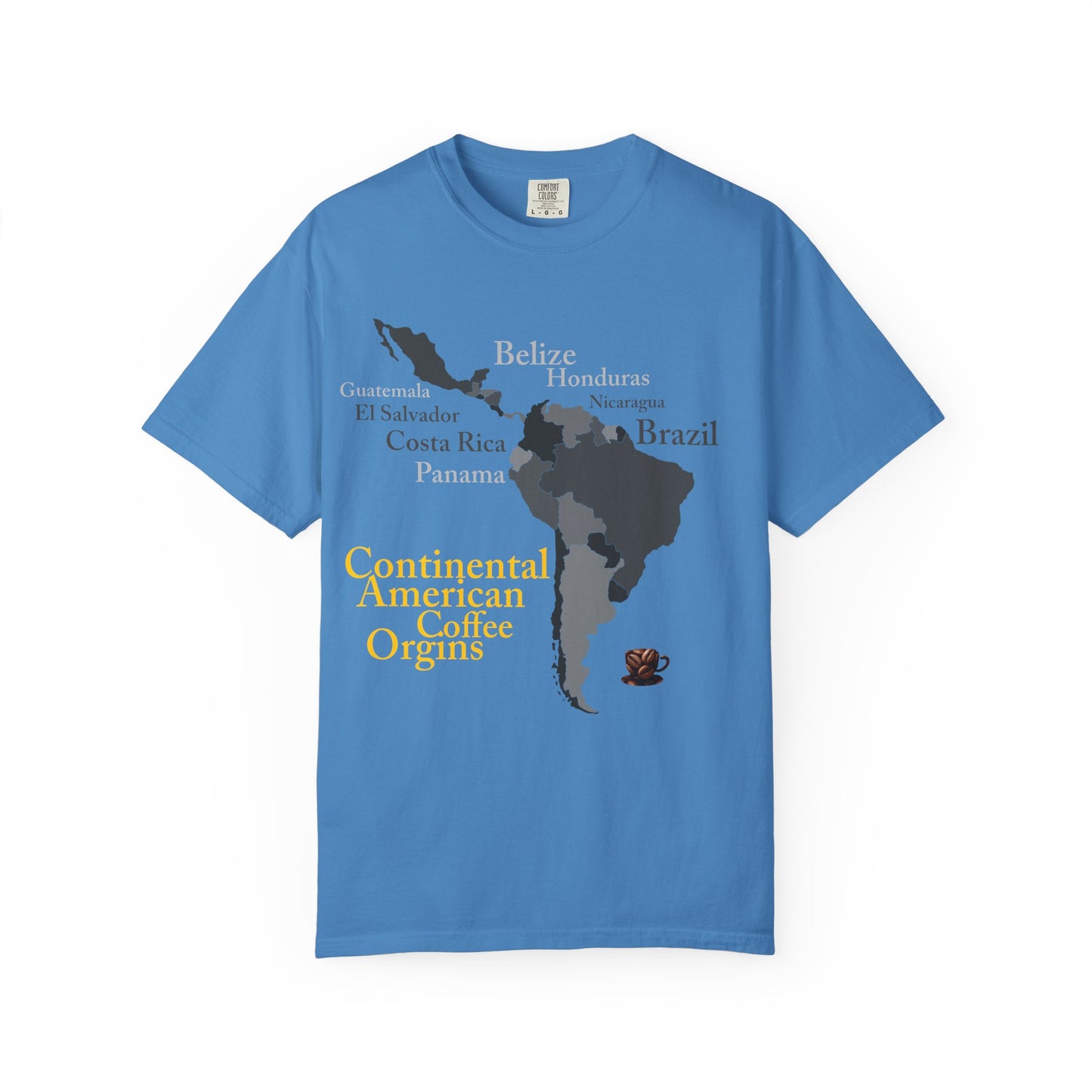Coffee Origins Map T-Shirt — Continental American Coffee Regions