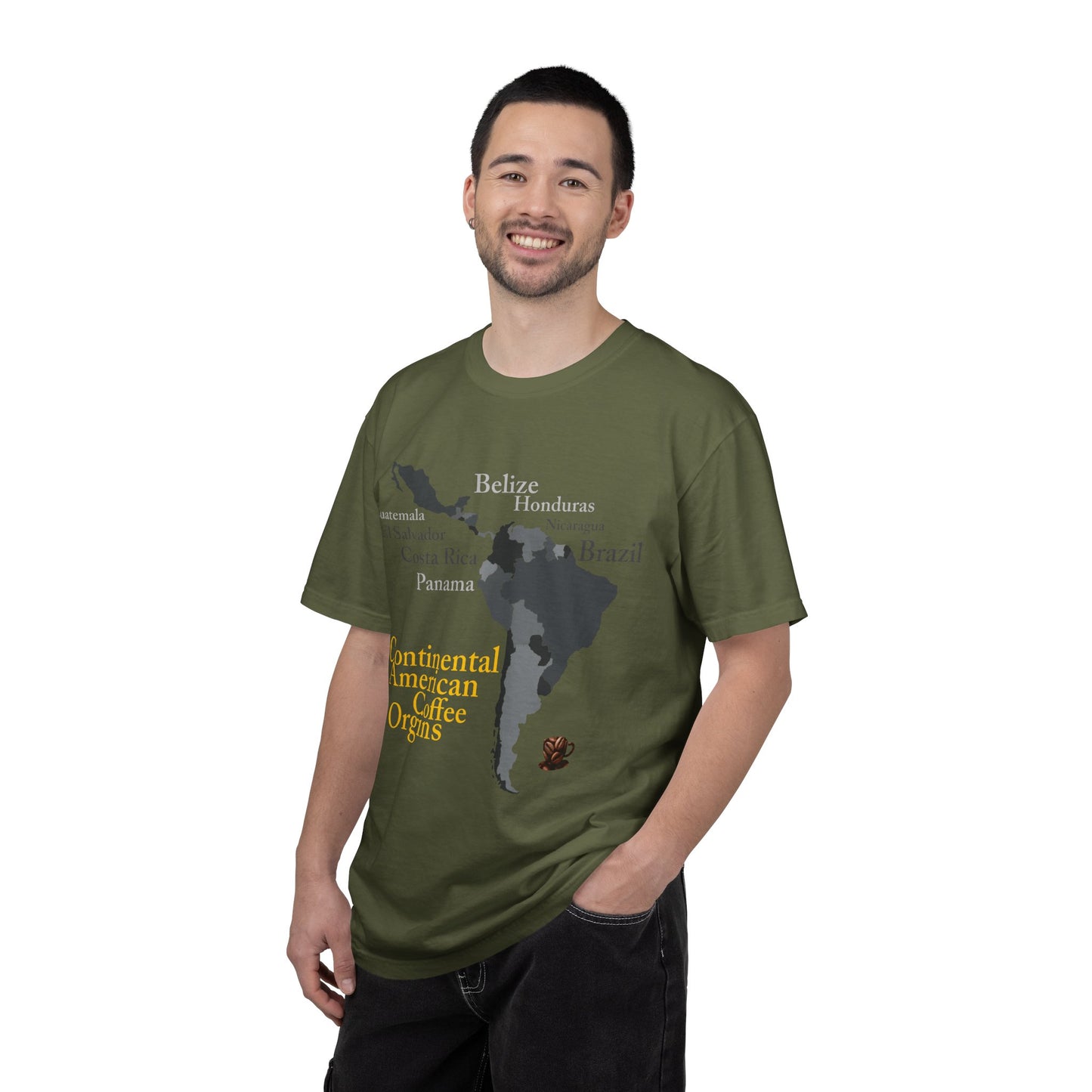 Coffee Origins Map T-Shirt — Continental American Coffee Regions