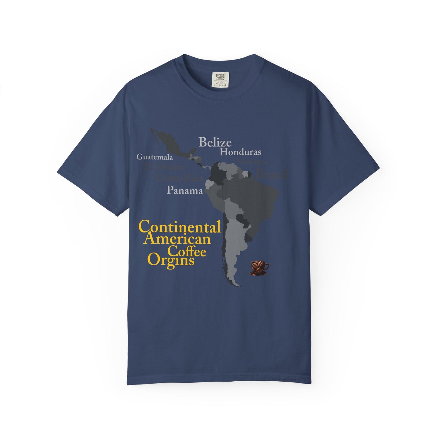 Coffee Origins Map T-Shirt — Continental American Coffee Regions