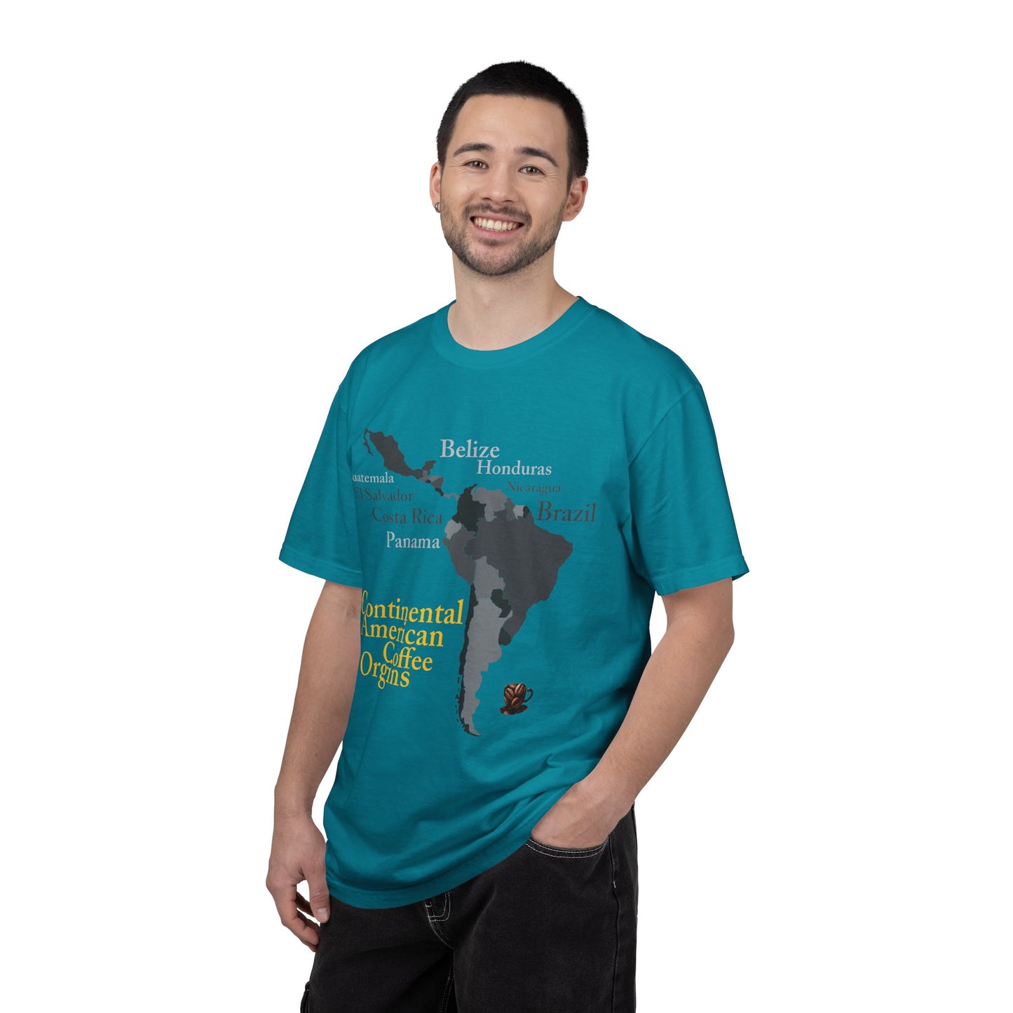 Coffee Origins Map T-Shirt — Continental American Coffee Regions